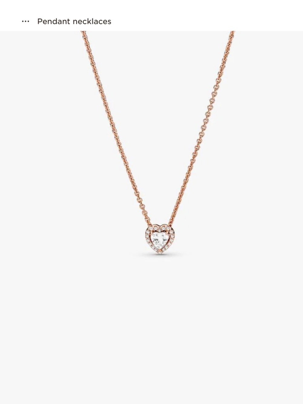 Rose Gold Heart Pendant Necklace with Crystal Accent